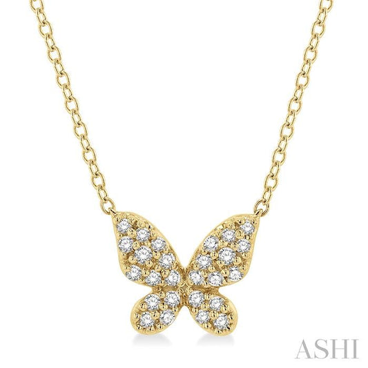 14K YG DIAMOND BUTTERFLY PETITE PENDANT 0.15CTW