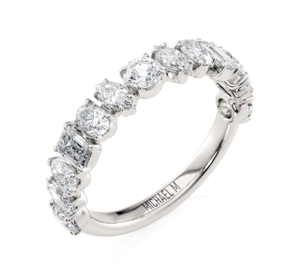 MICHAEL M 18K WG MIXED SHAPED BAND 1.30CTW