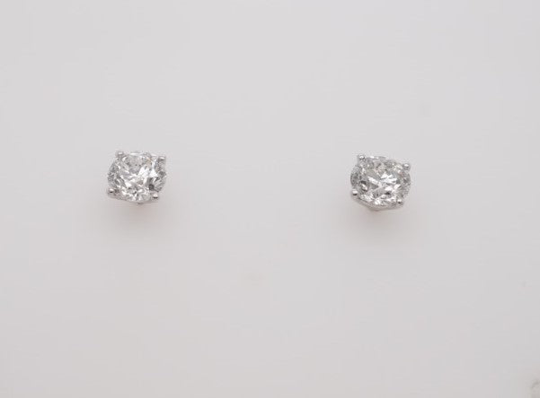 2.00CTW ROUND DIAMOND STUDS 14K WG 4 PRNG MARTINI BASKET