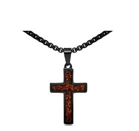 Steel Revolt Crushed Opal Garnet Cross Sm/Blk/1