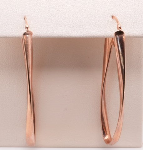 14KR SHINY OVAL FREEFORM EARRINGS