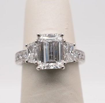 LDS PLAT 3.67CTW EC CENTER 2.42CT SI2/H JACK KELEGE