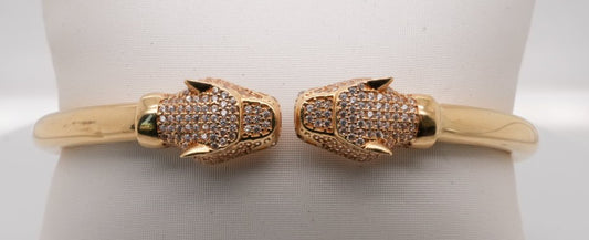 ESTATE PANTHER HEAD CUFF BANGLE