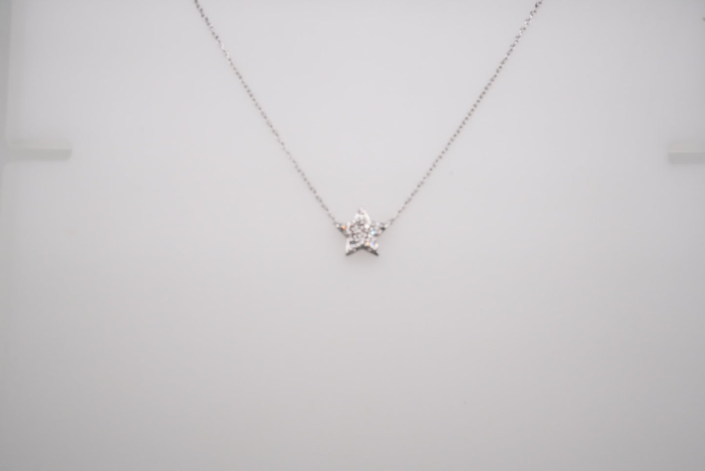 14K WG DIAMOND STAR PETITE PENDANT 0.08CTW
