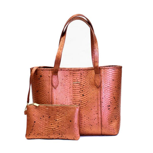 AMELIA TOTE - PYTHON BRONZE DOT