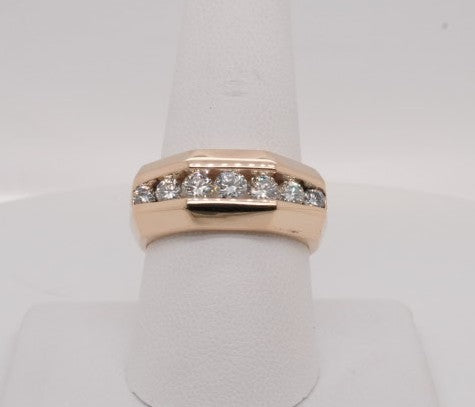 MENS 14K YG AND DIAMOND BAND 0.75CTW
