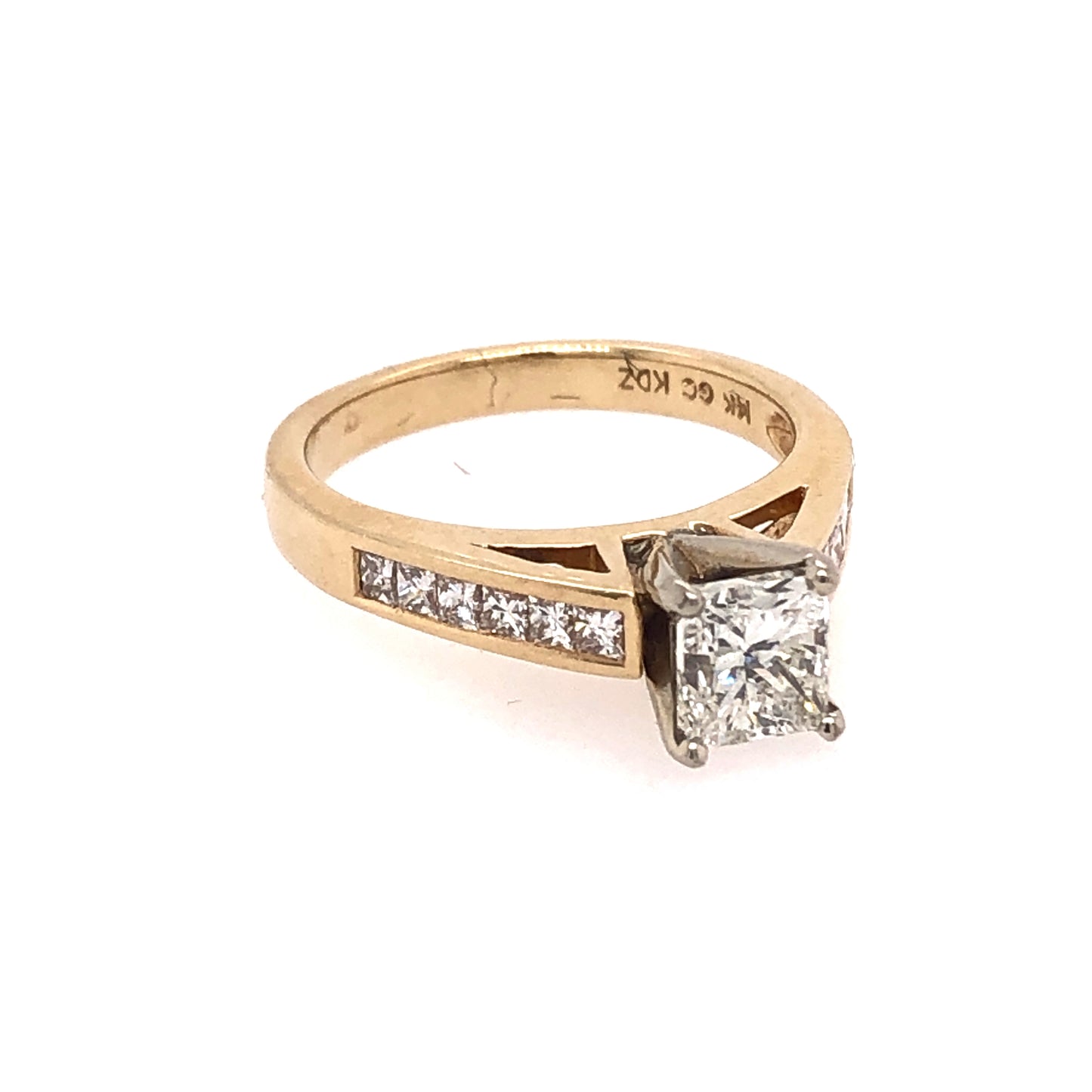 14K YG 1.65 CTW 1 CT PRI SI2/H CENTER ENGAGEMENT RING