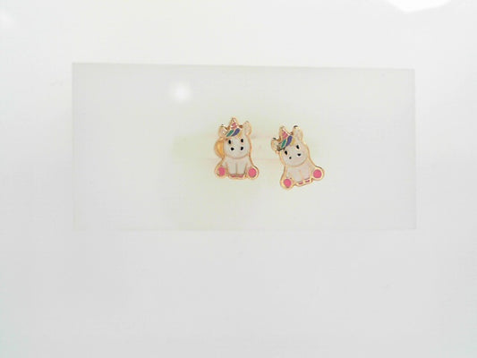 14KY CHILDRENS UNICORN EARRINGS