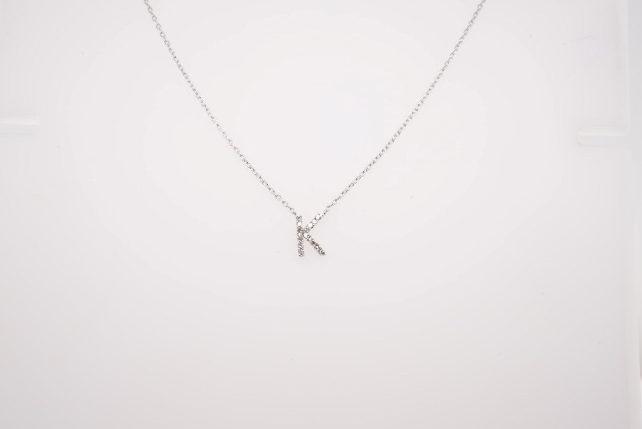 14K WG DIAMOND INITIAL K 0.05CTW