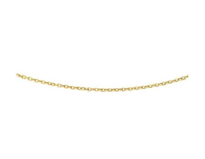 14K YG 3.3MM TEXTURED CABLE CHAIN 16"