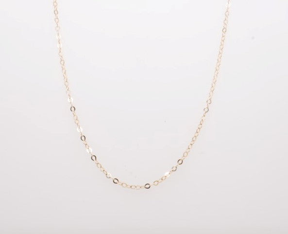 14K YG 1MM DIAMOND CUT CABLE CHAIN 18" WITH 16" LOBSTER CLASP