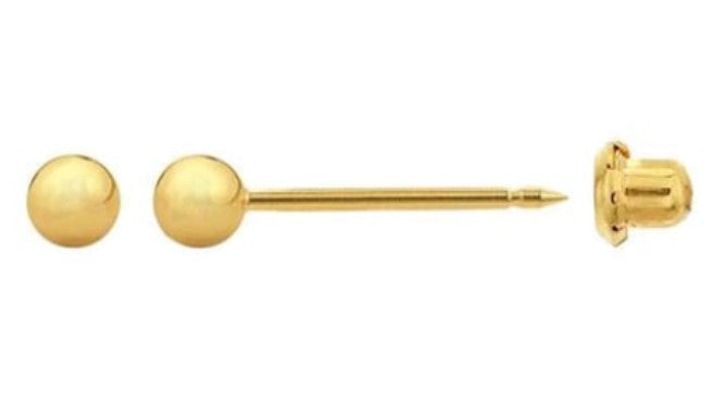 CHANGE IMAGE- 14K YG 3MM BALL STUDS