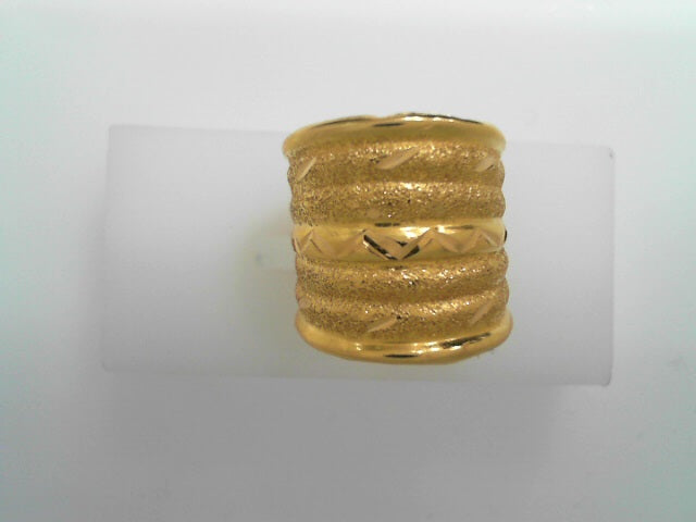 18K YG WIDE GOLD BAND RING SIZE 7.5