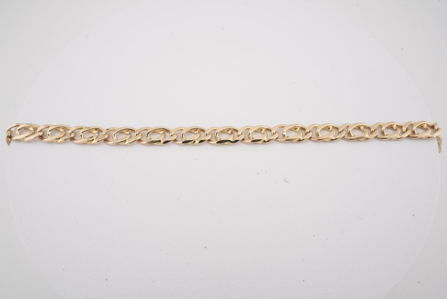 14K YG LINK/CHARM BRACELET 7.5"