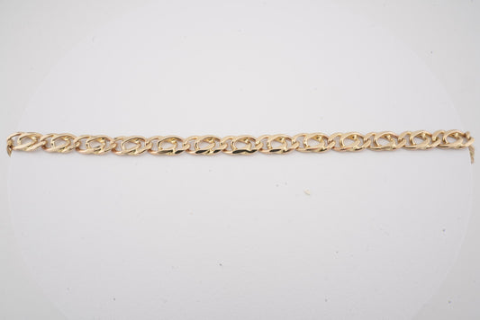 14K YG LINK/CHARM BRACELET 7.5"