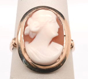 LADIES 10KYG CAMEO RING