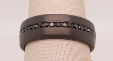 TANTALUM DARY GREY 7.5MM .40CTW BLK DIAM SZ 10