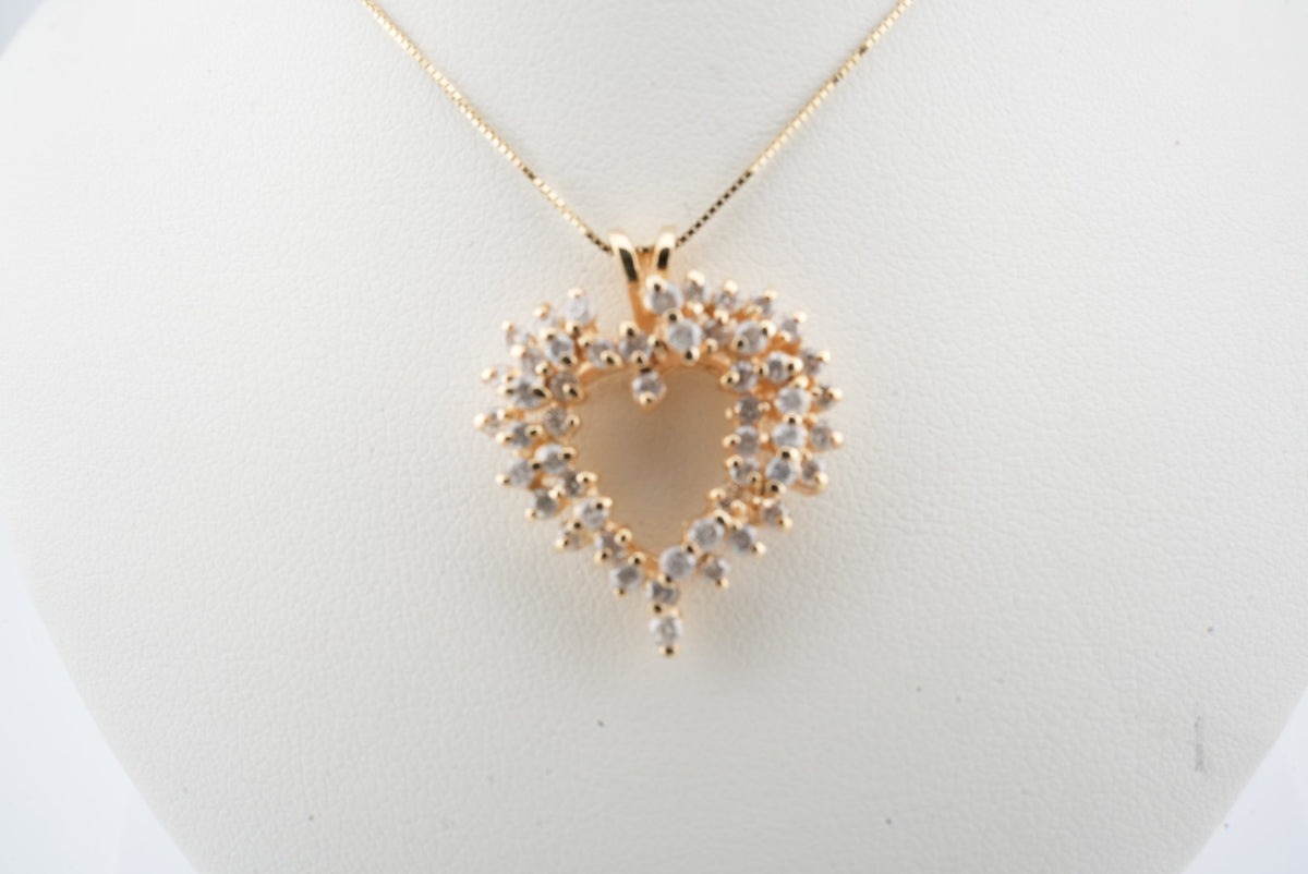 LADIES 14K YG HEART DIAMOND 1.25CTW