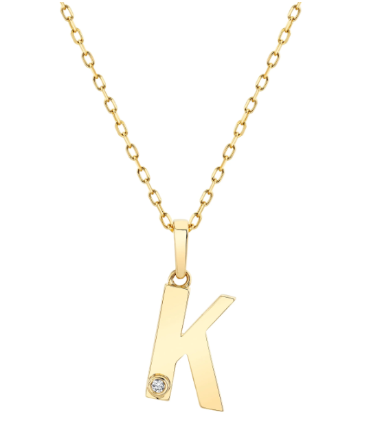 MICHAEL M 14KY "K" FASHION PENDANT 0.015CTW