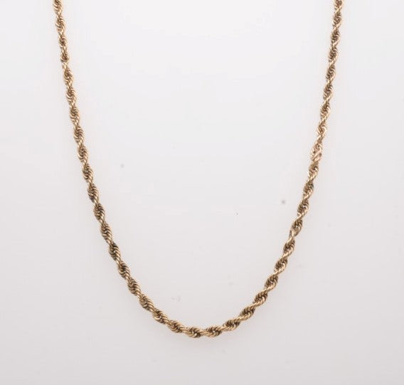 ESTATE 14K YG ROPE CHAIN 1.7MM 16"
