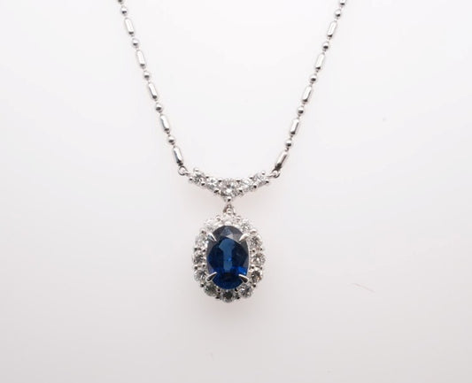 LADIES PLATINUM PEND SAPH 2.09CT DIA 1.00CT