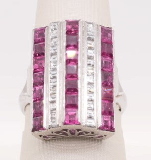 LADIES PLATINUM RUBY 3.82CT DIA 0.71CT RING