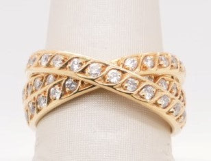 LADIES 18KYG 3 RINGS DIA 1.44CTW