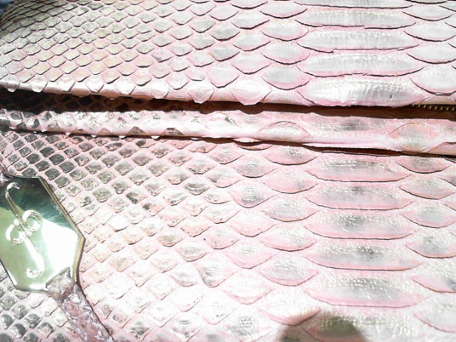 FOLD CLUTCH - PYTHON ROSE GOLD