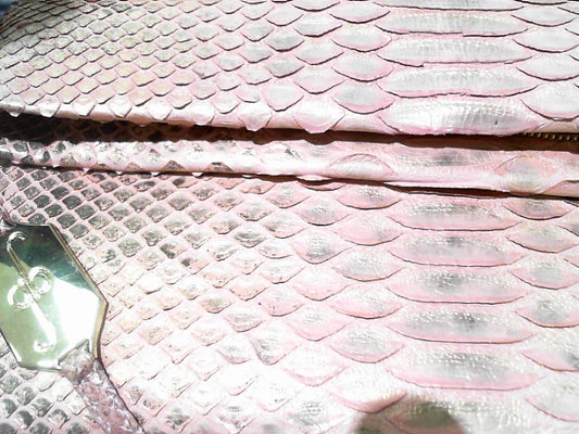 FOLD CLUTCH - PYTHON ROSE GOLD
