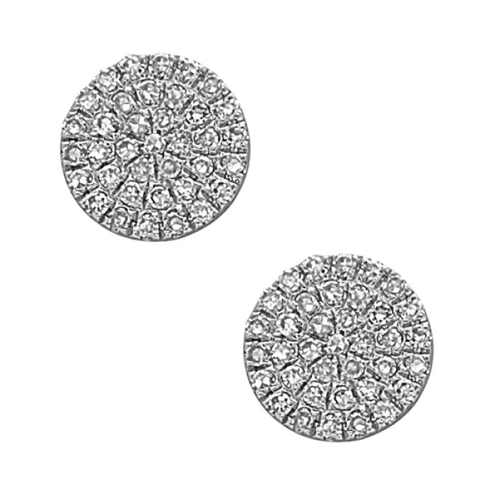 14KW PAVE DIAMOND DISC EARRINGS