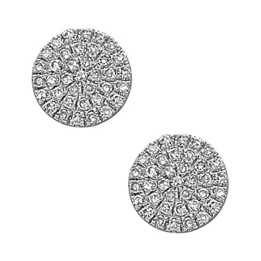 14KW PAVE DIAMOND DISC EARRINGS