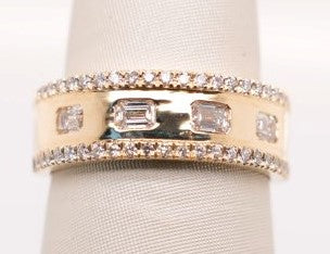 14K YG 4 STONE DIAMOND RING 0.65CTW