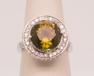 LADIES 18KW LEMON QUARTZ  6.60CTW DIA- 1.50CTW