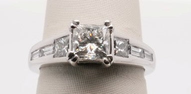 PLAT ENG RING WITH 1.01CT PRI CENTER IF/I WITH 0.66CTW ON SETTING