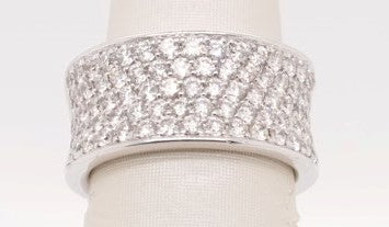 LADIES 14K WG 5 ROW ROUND DIAM BAND APX 1.10CTW