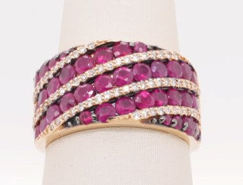EFFY 14K YG .33 CT DIA 2.72 CT RUBY RING SZ 7.25