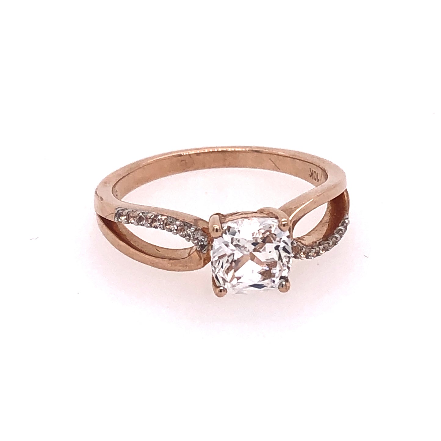 10K RG WHITE TOPAZ RING