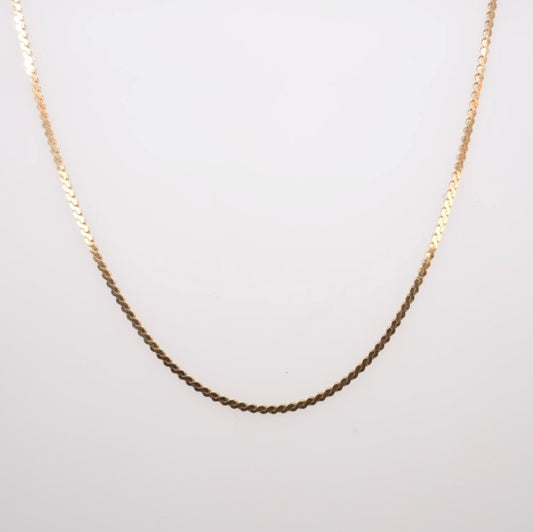 14K YG FLAT S LINK CHAIN 15"