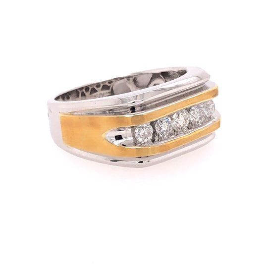 14K TT 0.50 CTW DIAMOND MEN'S RING