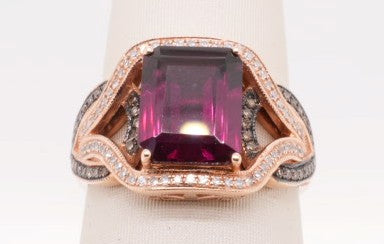 EFFY 14K RG .32 CT DIA 2.9 CT RHOD. RING SZ 7