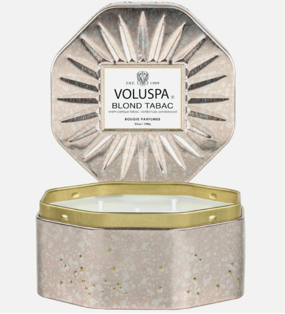 VOLUSPA BLOND TABAC OCTAGON TIN