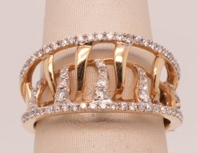 14K YG .50 CTW GHI, I2 DIAMOND GIANTTI RING