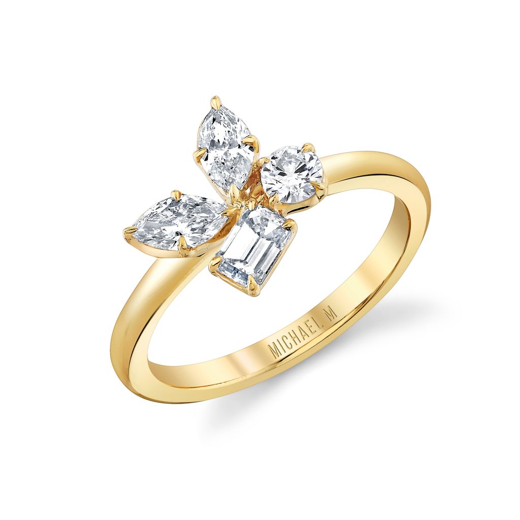 Michael M Montage Cluster Ring 18K YG 0.88CTW