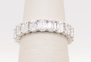 MICHAEL M 18KW EMERALD DIAMOND ETERNITY BAND 3.75CTW B330-18K