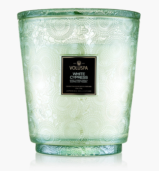 VOLUSPA WHITE CYPRESS 123OZ  5W HEARTH CANDLE