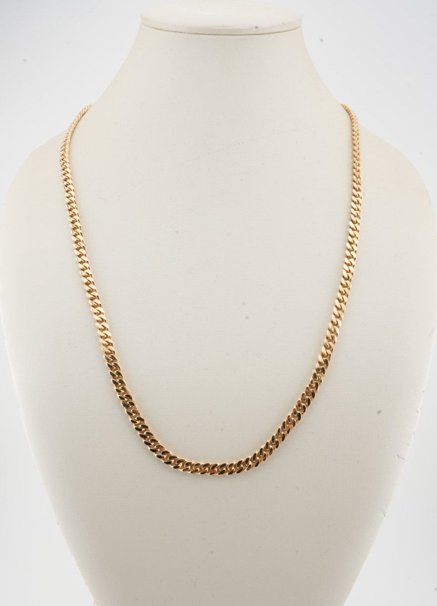 18K YG CUBAN LINK CHAIN 30" 38.8DWT 4MM