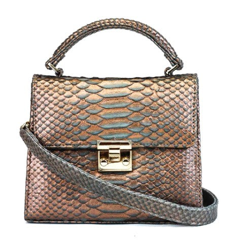 SMALL TOP HANDLE SATCHEL PYTHON