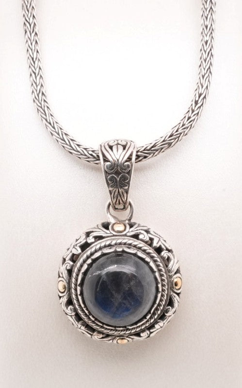 925/18K LABRADORITE TWIST BALI PENDANT