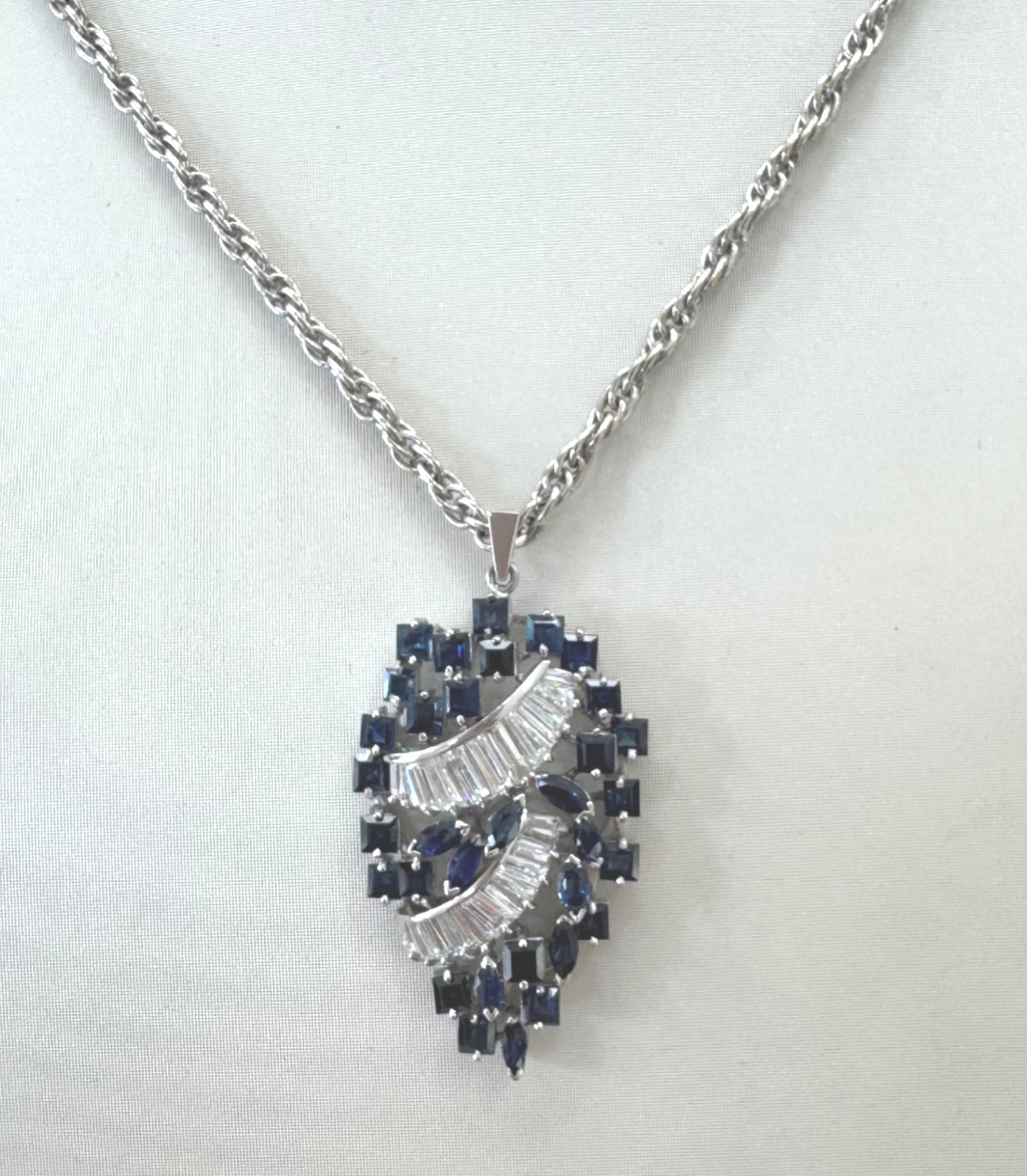 LADIES PLAT 6.15CTW SAPPHIRE 1.99CTW DIA NECKLACE