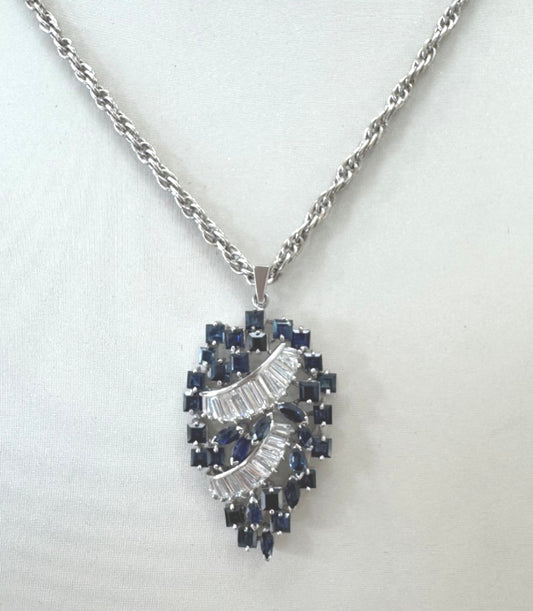 LADIES PLAT 6.15CTW SAPPHIRE 1.99CTW DIA NECKLACE